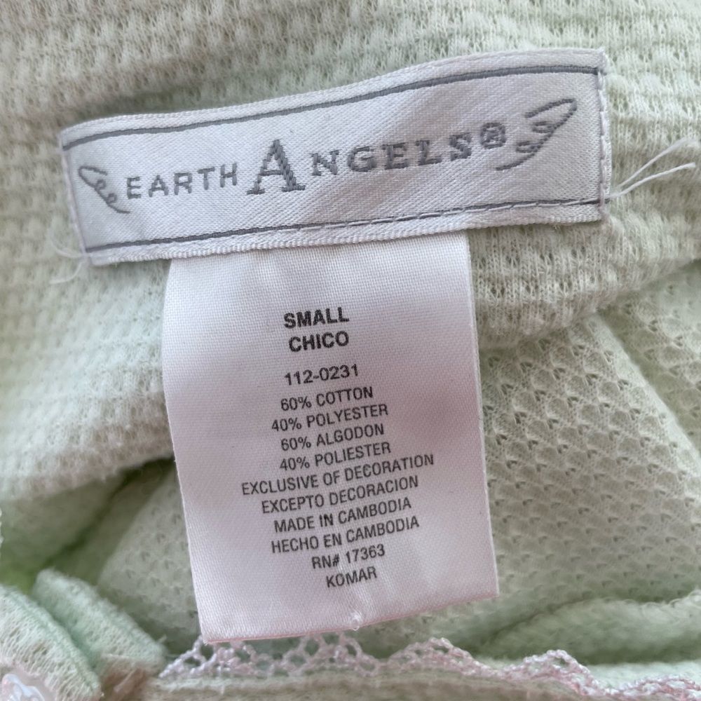 EARTH Angels light green nightgown with flower button front size Small - Picture 6 of 6